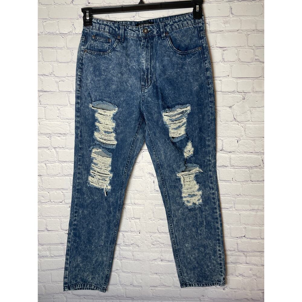 JCJQ Premium Denim Dark Acid Wash High Rise Jeans Womens Size L